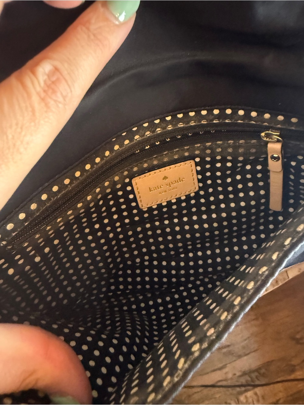 Kate Spade Black Foldover Crossbody Bag Nylon & Leather 9x6 - Picture 6 of 11